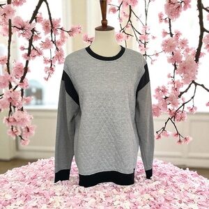 Gray and Black Women's Sweatshirt Quilted Design‎ Medium